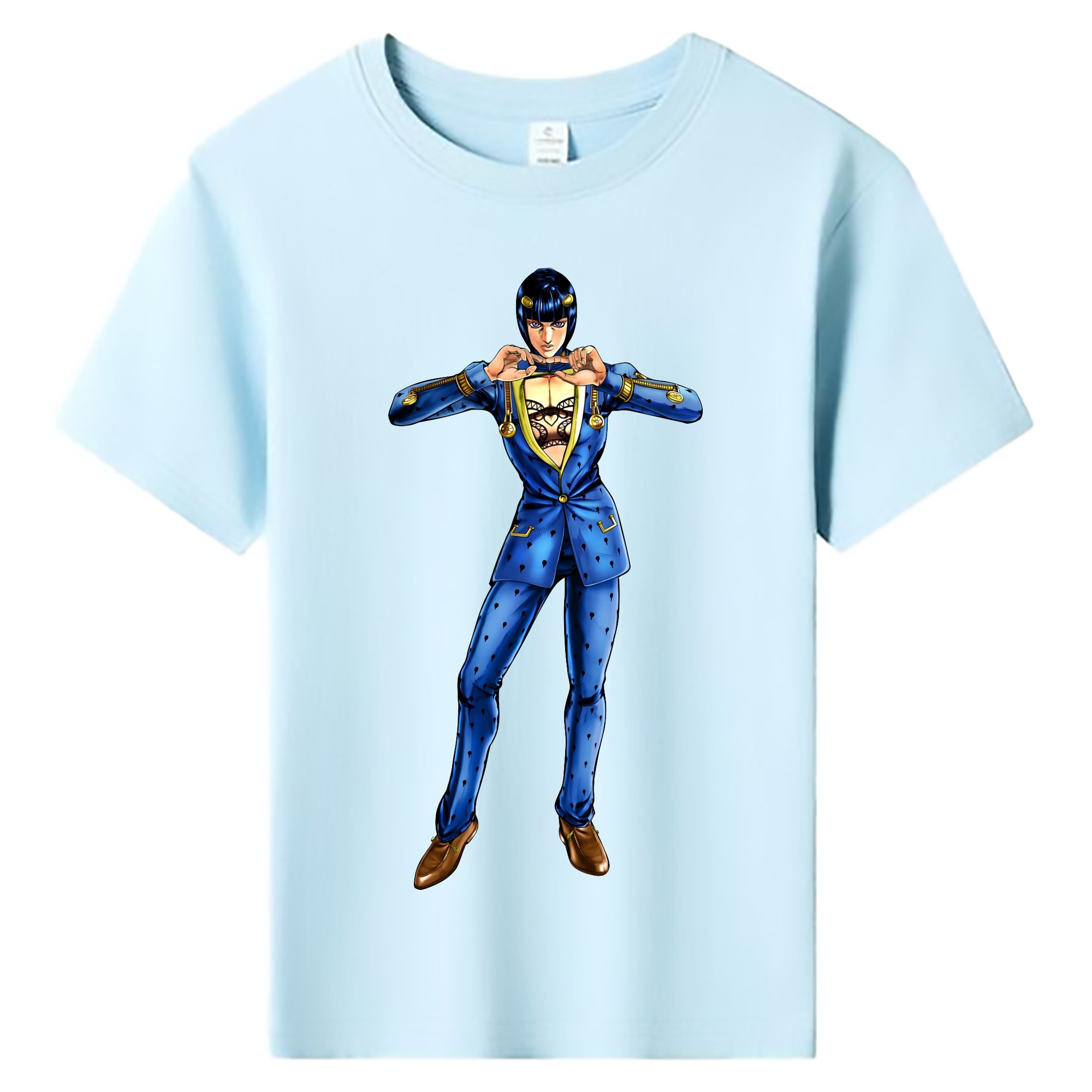 （画像用） ジョジョの奇妙な冒険 ブローノ?ブチャラティ JoJo's Bizarre Adventure Bruno Bucciarati 綿100％キッズTシャツ（フロントプリント）